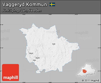 Gray Map of Vaggeryd Kommun, single color outside