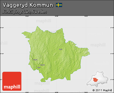Physical Map of Vaggeryd Kommun, single color outside