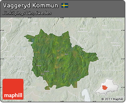 Satellite Map of Vaggeryd Kommun, lighten