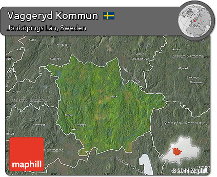 Satellite Map of Vaggeryd Kommun, semi-desaturated
