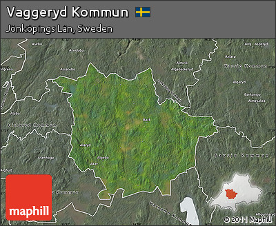 Satellite Map of Vaggeryd Kommun, semi-desaturated