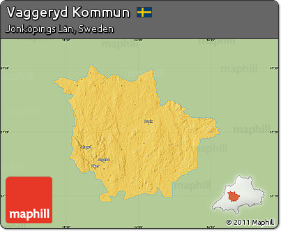 Savanna Style Map of Vaggeryd Kommun, single color outside