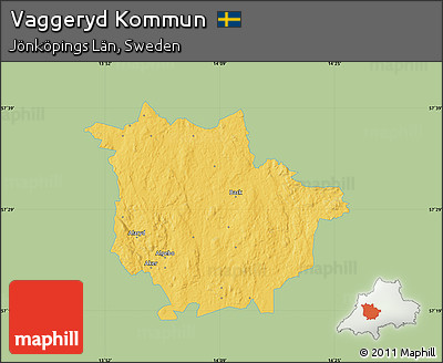 Savanna Style Map of Vaggeryd Kommun, single color outside