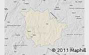 Shaded Relief Map of Vaggeryd Kommun, desaturated
