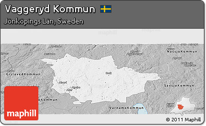 Gray Panoramic Map of Vaggeryd Kommun