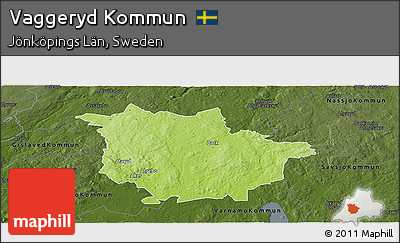 Physical Panoramic Map of Vaggeryd Kommun, darken