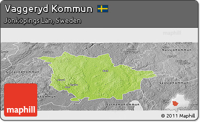 Physical Panoramic Map of Vaggeryd Kommun, desaturated