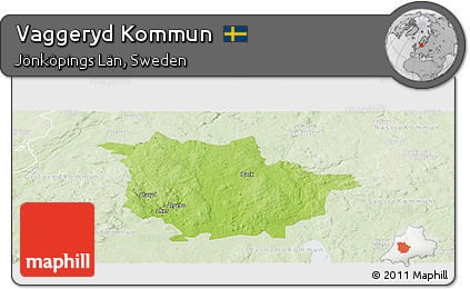 Physical Panoramic Map of Vaggeryd Kommun, lighten