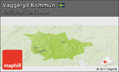 Physical Panoramic Map of Vaggeryd Kommun, lighten