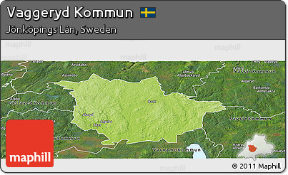 Physical Panoramic Map of Vaggeryd Kommun, satellite outside