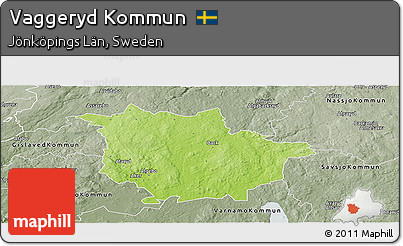 Physical Panoramic Map of Vaggeryd Kommun, semi-desaturated