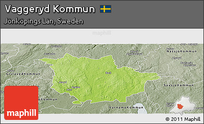 Physical Panoramic Map of Vaggeryd Kommun, semi-desaturated