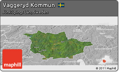 Satellite Panoramic Map of Vaggeryd Kommun, lighten, desaturated