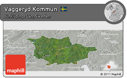 Satellite Panoramic Map of Vaggeryd Kommun, lighten, semi-desaturated