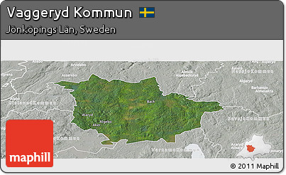 Satellite Panoramic Map of Vaggeryd Kommun, lighten, semi-desaturated