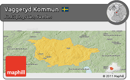 Savanna Style Panoramic Map of Vaggeryd Kommun