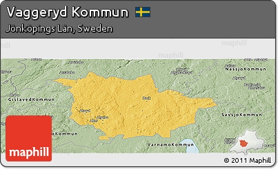 Savanna Style Panoramic Map of Vaggeryd Kommun