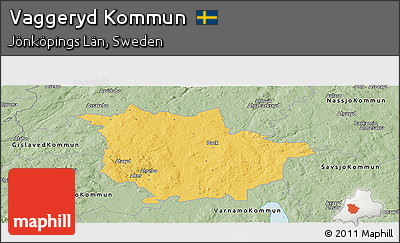 Savanna Style Panoramic Map of Vaggeryd Kommun