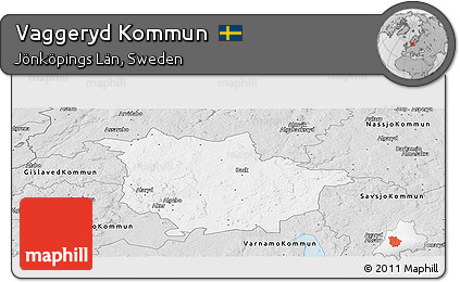 Silver Style Panoramic Map of Vaggeryd Kommun