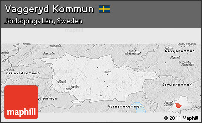 Silver Style Panoramic Map of Vaggeryd Kommun