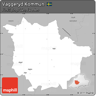 Gray Simple Map of Vaggeryd Kommun