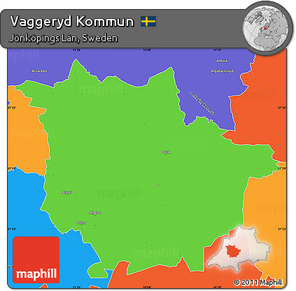 Political Simple Map of Vaggeryd Kommun