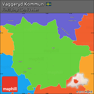 Political Simple Map of Vaggeryd Kommun