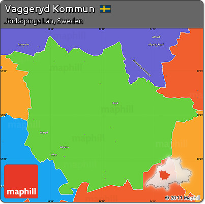 Political Simple Map of Vaggeryd Kommun