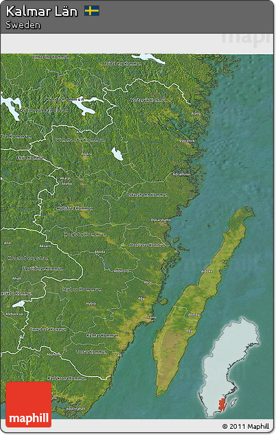 Satellite 3D Map of Kalmar Län