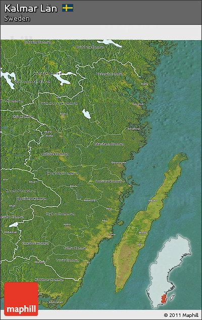 Satellite 3D Map of Kalmar Län