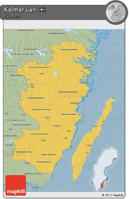 Savanna Style 3D Map of Kalmar Län