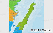 Physical 3D Map of Borgholm Kommun, political outside