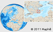Shaded Relief Location Map of Borgholm Kommun
