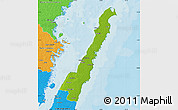 Physical Map of Borgholm Kommun, political outside