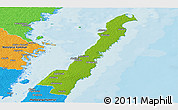 Physical Panoramic Map of Borgholm Kommun, political outside