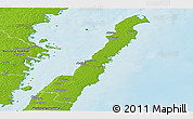 Physical Panoramic Map of Borgholm Kommun