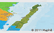 Satellite Panoramic Map of Borgholm Kommun, political outside