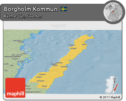 Savanna Style Panoramic Map of Borgholm Kommun