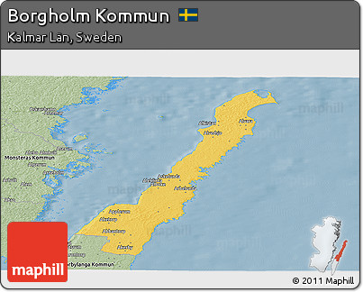 Savanna Style Panoramic Map of Borgholm Kommun