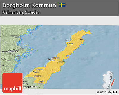 Savanna Style Panoramic Map of Borgholm Kommun