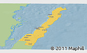 Savanna Style Panoramic Map of Borgholm Kommun, single color outside