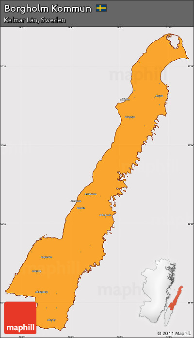 Political Simple Map of Borgholm Kommun, cropped outside