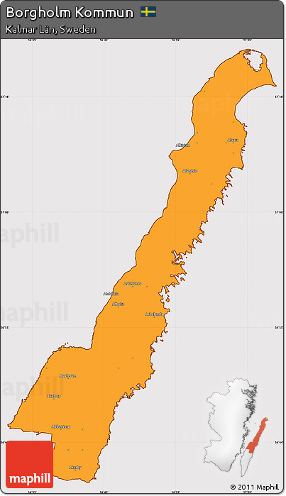 Political Simple Map of Borgholm Kommun, cropped outside