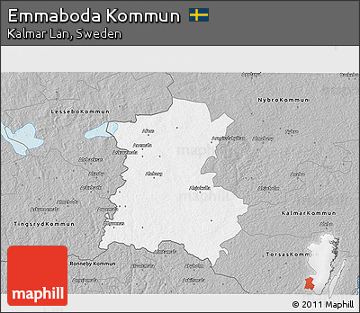 Gray 3D Map of Emmaboda Kommun