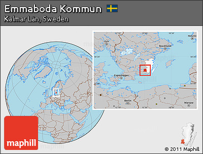 Gray Location Map of Emmaboda Kommun, highlighted parent region