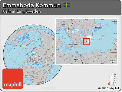 Gray Location Map of Emmaboda Kommun, highlighted parent region