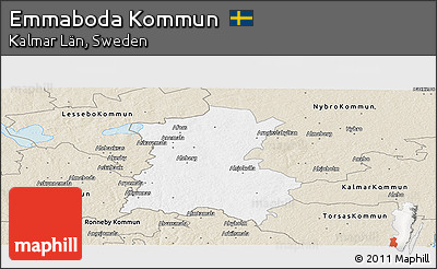 Classic Style Panoramic Map of Emmaboda Kommun
