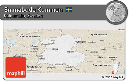 Classic Style Panoramic Map of Emmaboda Kommun