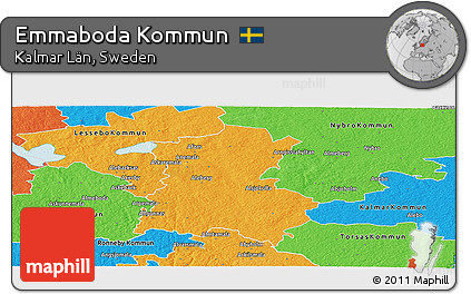 Political Panoramic Map of Emmaboda Kommun