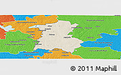 Shaded Relief Panoramic Map of Emmaboda Kommun, political outside
